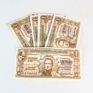 7 Billetes de Uruguay de 1 Peso - Año 1939 - imagen 1