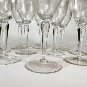 Diez Copas de Cristal Hialino Tallado - 20 cm de Altura - imagen 2