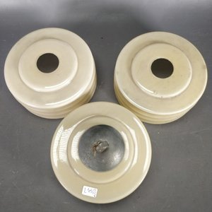 Lote de 3 pantallas de opalina antiguas para lámpara - imagen 3