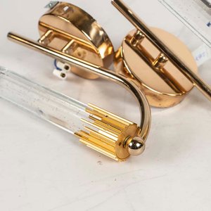 Par de Apliques de Metal Dorado y Cristal con 1 Luz - imagen 2