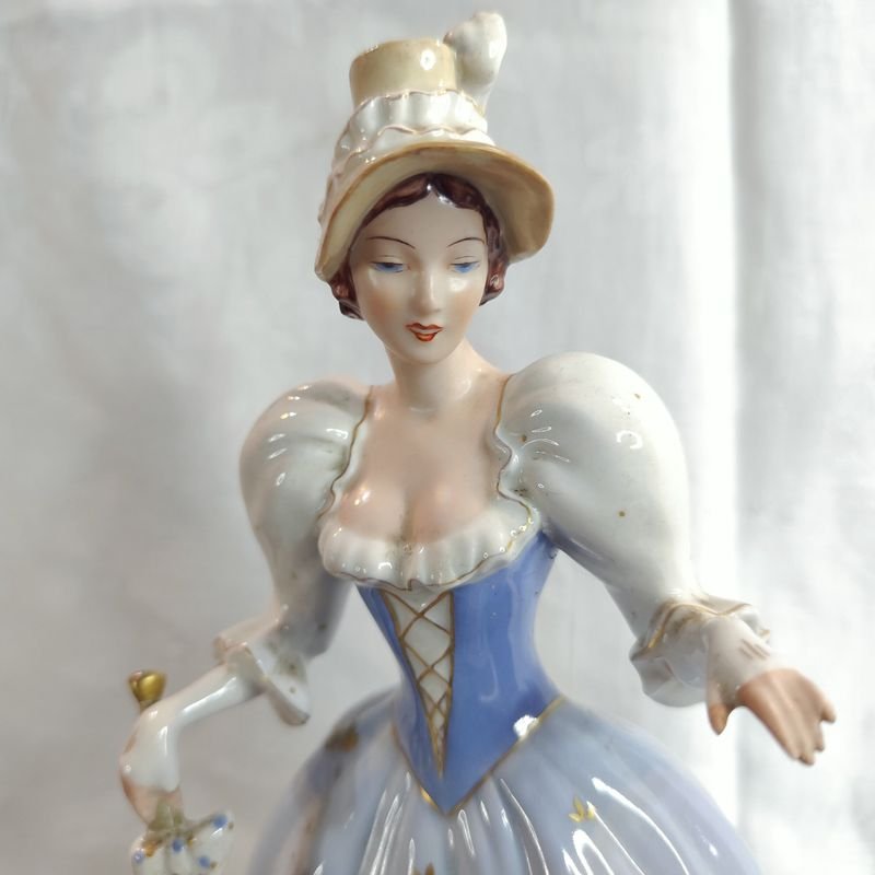 Figurina de loza checa ROYAL DUX dama de gran tamaño - imagen 2