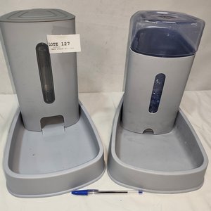 Juego de Comedero y Bebedero Automático para Mascotas, Gris - imagen 3