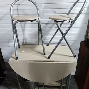 Desayunador Plegable con Dos Banquetas y Ruedas - imagen 1