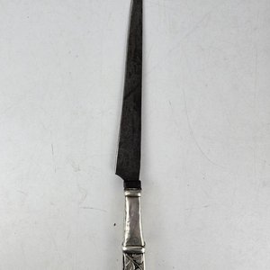 Cuchillo de Acero al Carbono con Mango de Platería Criolla - imagen 2