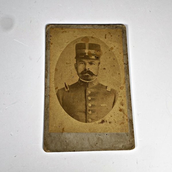 Fotografía Antigua Militar con Firma Diego Lamas - imagen 1