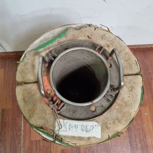 Boyarín Náutico Antiguo Decorativo con Base de Hierro y Tela Naranja/Crema - imagen 3