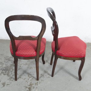 Par de Sillas Victorianas con Tapizado Rojo - imagen 3