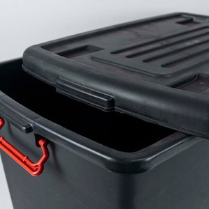 Organizador de Plástico Negro con Ruedas, Tapa y Manijas - imagen 2