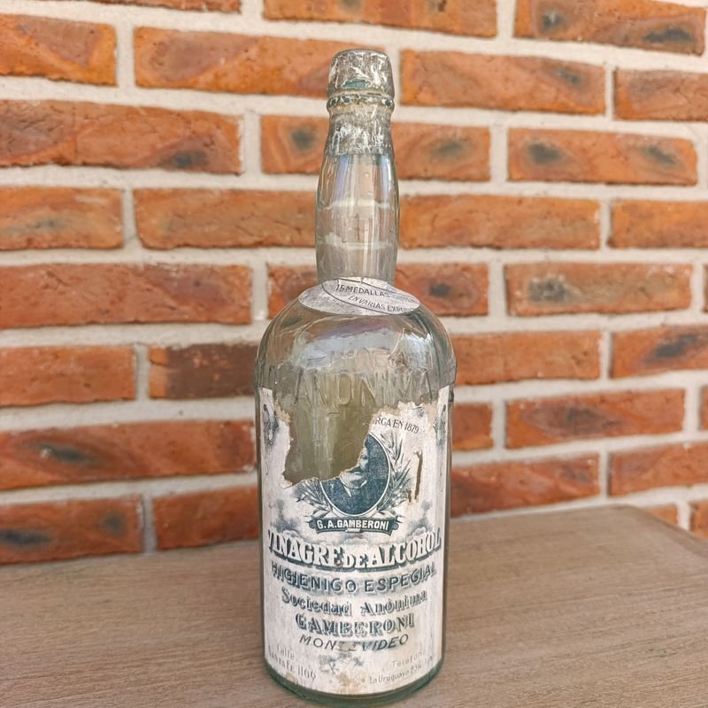 Botella Antigua de Vinagre G.A. Gamberoni SA, 1 Litro