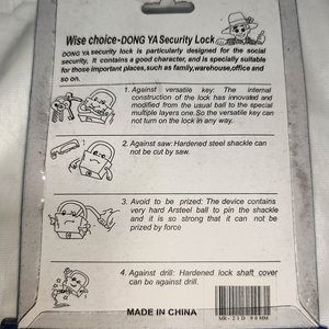 Candado de Seguridad DONG YA de Perno 90mm con 4 Llaves, Nuevo en Blíster - imagen 5