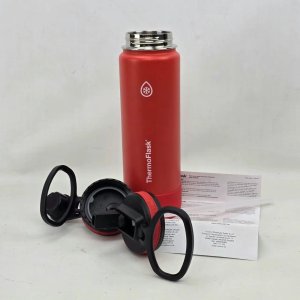 Botella Térmica ThermoFlask de Acero Inoxidable Roja con Pico y Tapa - imagen 4