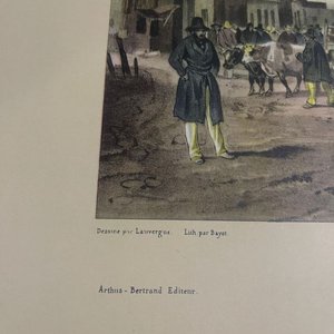 Lámina Antigua "Marché de Montevideo" - Uruguay - Voyage de La Bonite - imagen 3