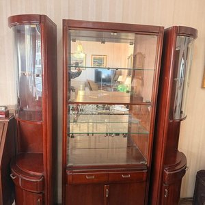 Mueble Bar Vitrina Desarmable Madera Oscura Estilo Clásico - imagen 2