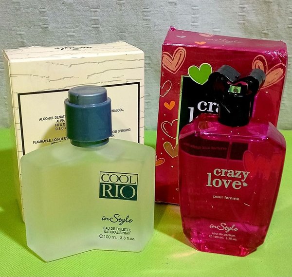 Set de 2 Perfumes "Cool Rio" y "Crazy Love" para Hombre y Mujer