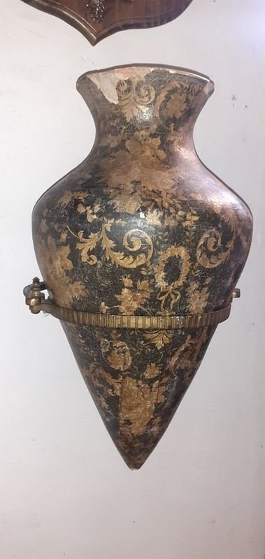 Aguamanil Veneciano Antiguo con soporte de Hierro para la pared - imagen 4