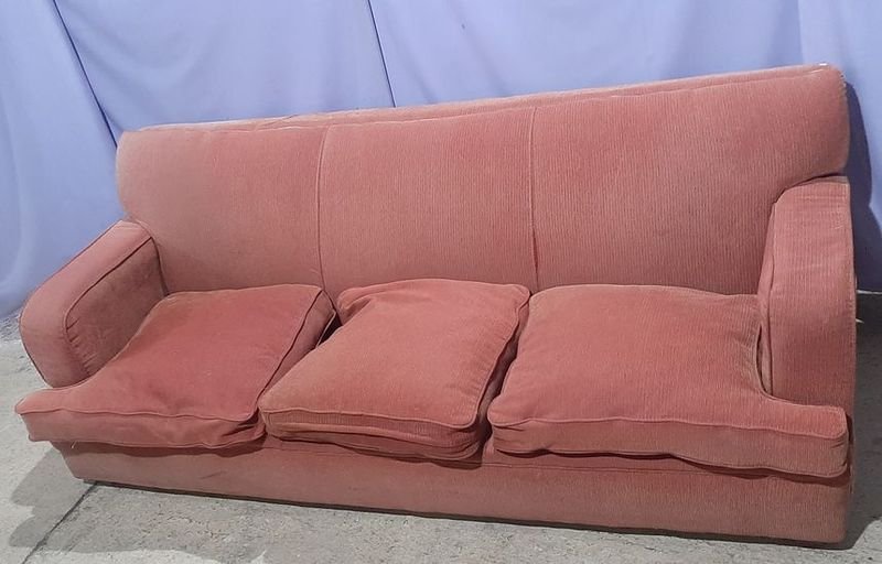 Sillon de 3 cuerpos tapizado pana naranja - imagen 2