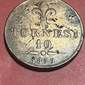 Lote anterior: Moneda de 10 Tornesi de Italia de 1859