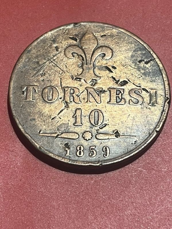 Moneda de 10 Tornesi de Italia de 1859
