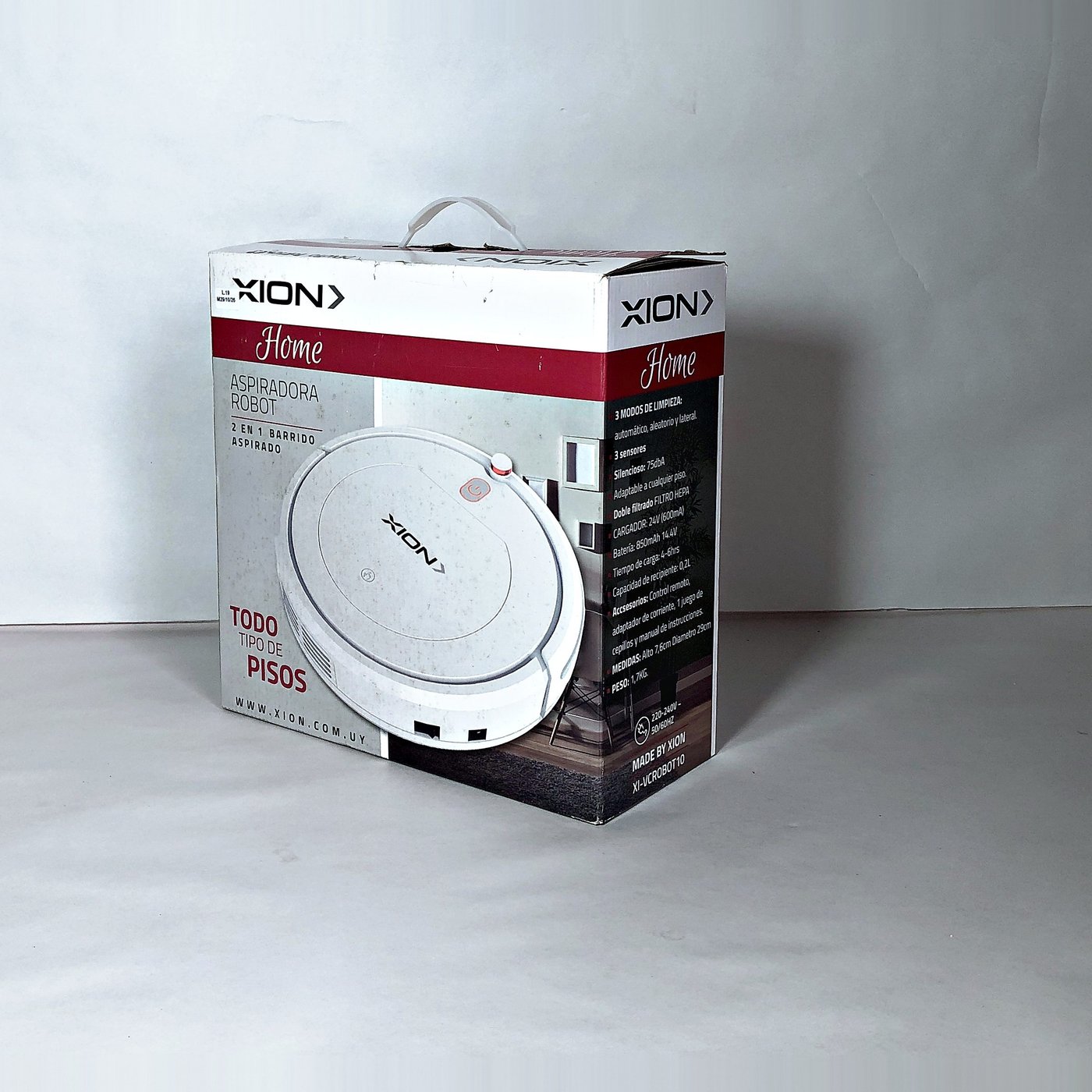 Aspiradora Robot Xion XI-VCROBOT10 con Cargador y Control Remoto