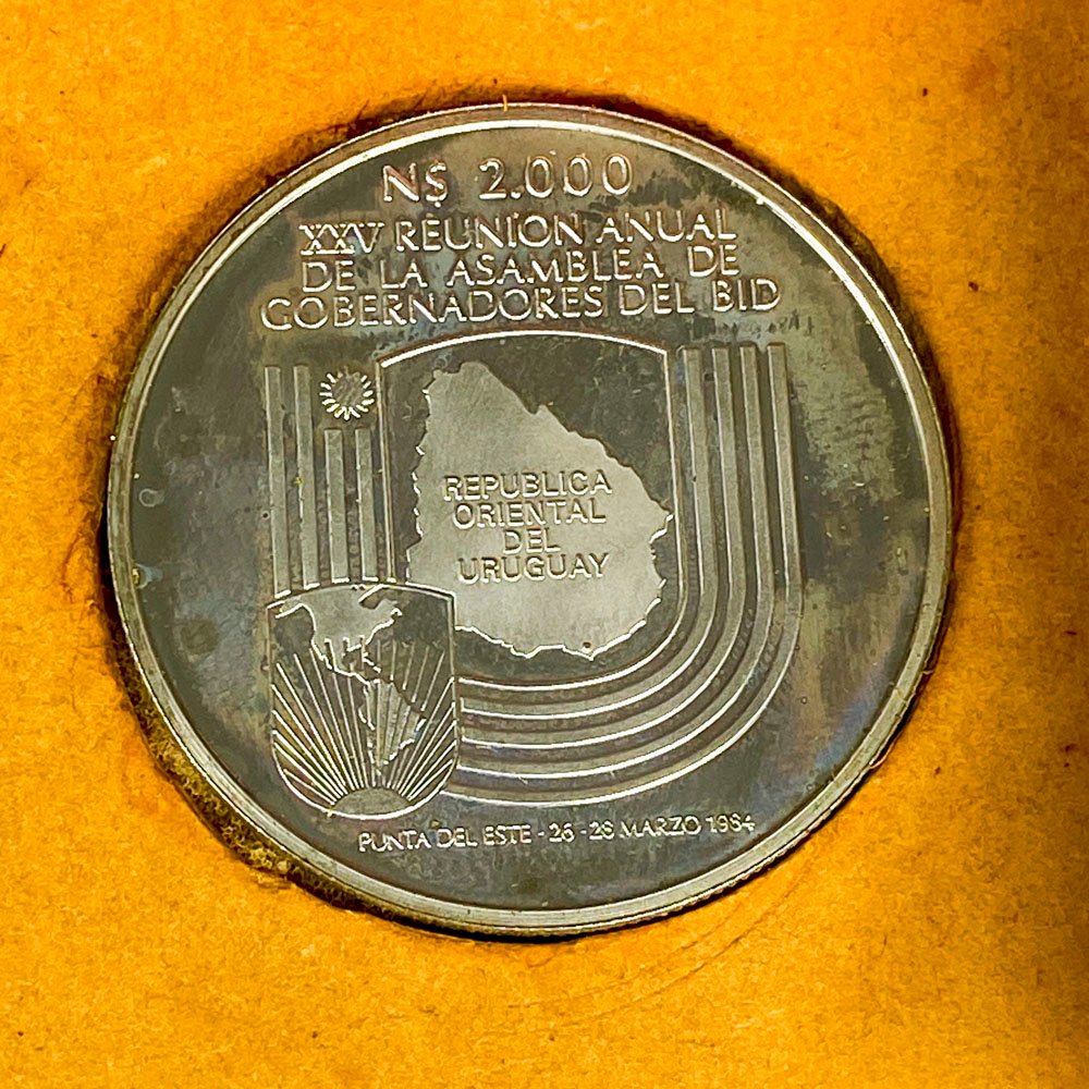 Monedas de plata reunión anual de la asamblea de gobernadores 1984 - imagen 3
