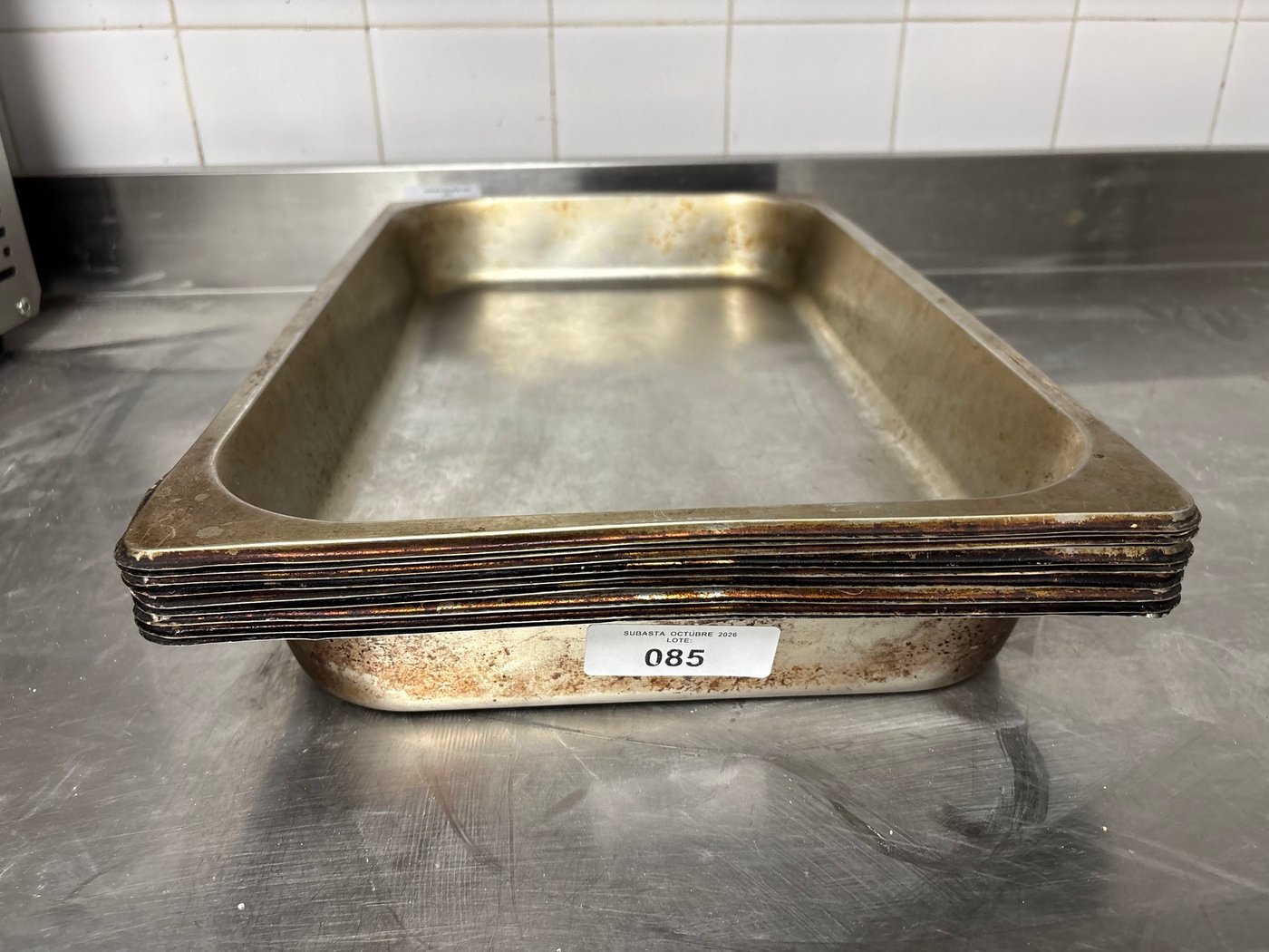 9 Bandejas Gastronorm Acero Inoxidable Alto Calibre 53x33x6.5cm