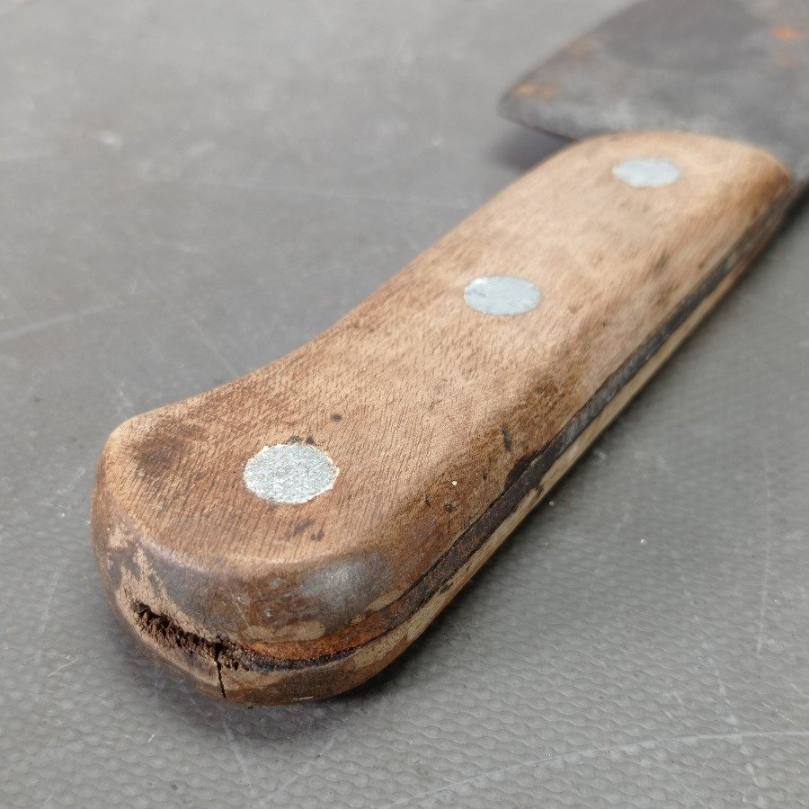 Cuchilla de cocina con cachas en madera, en buen estado - imagen 4