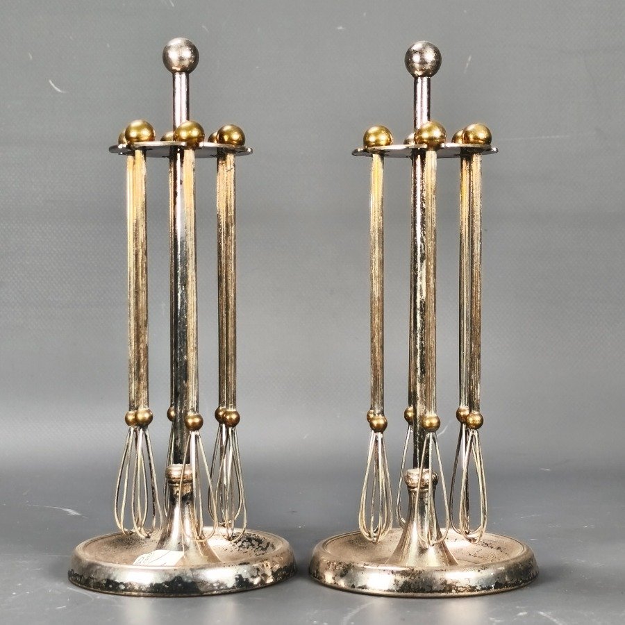 Soportes con agitadores en bronce plateado - imagen 3
