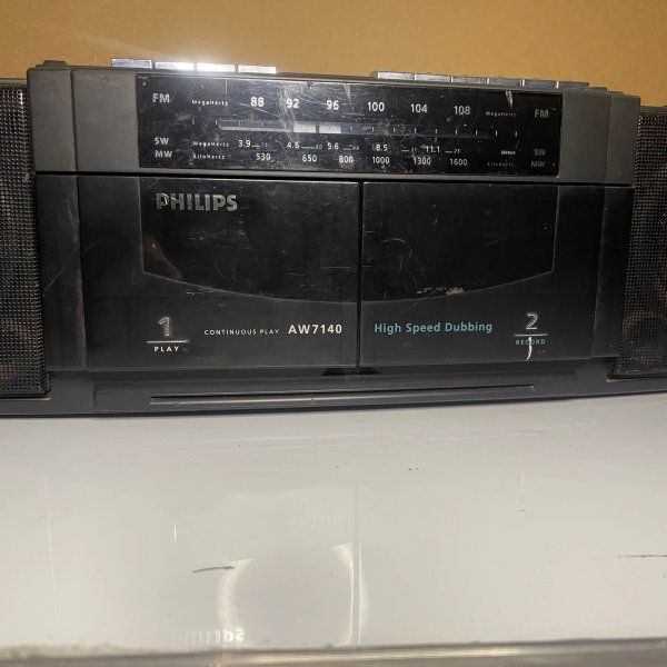 Radio Grabador Philips AW7140 Doble Casetera Negro - imagen 1