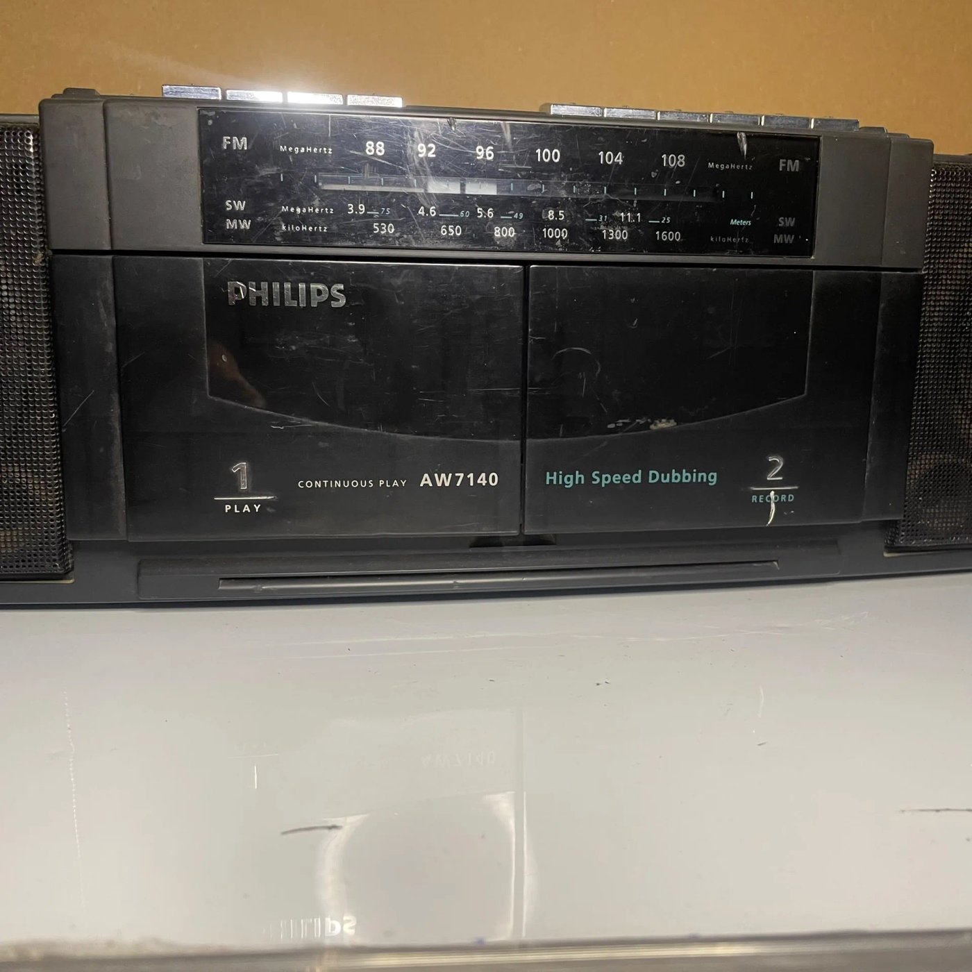 Radio Grabador Philips AW7140 Doble Casetera Negro