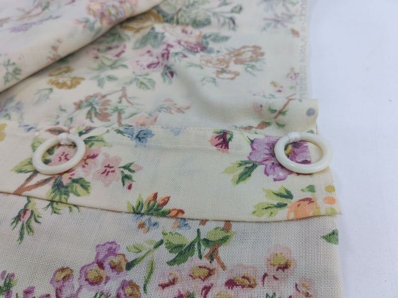 Dos Paños De Cortinas De Flor De Color - imagen 4
