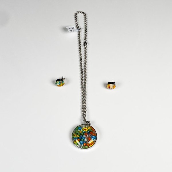 Conjunto de Cadena con Colgante y Caravanas Murano - imagen 1