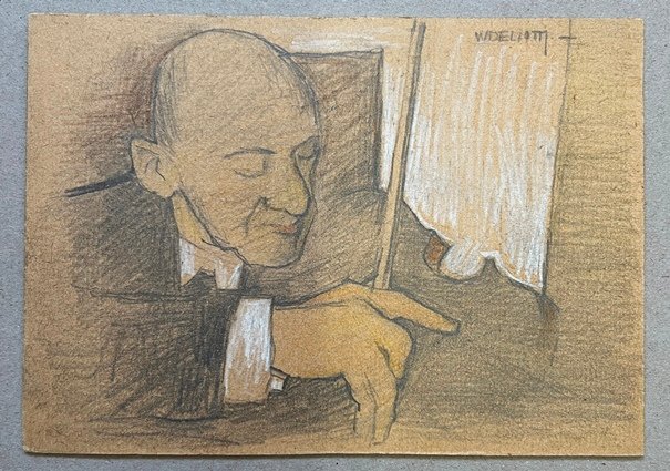 Lote anterior: Lapiz sobre carton de Walter Deliotti - Violinista