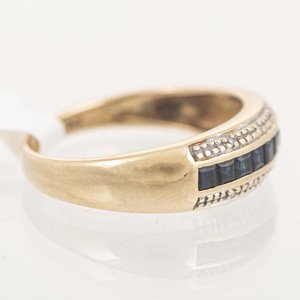 Anillo de Oro 18k con Zafiros y Circonias Talla 17mm - imagen 2