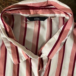 Camisa Allie Rayas Rosa, Blanco y Bordó Talle XXL - imagen 2