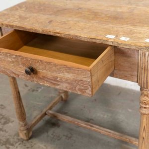 Mesa Rústica de Pinotea con Cajón y Patas Torneadas - imagen 3
