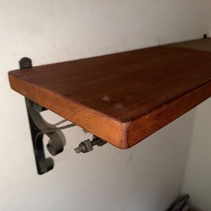 Repisa de Pared Rústica en Madera con Ménsulas de Hierro Forjado - imagen 5