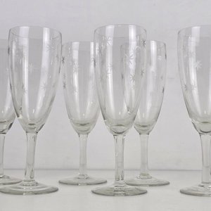 12 Copas Vintage de Cristal Tallado - imagen 3