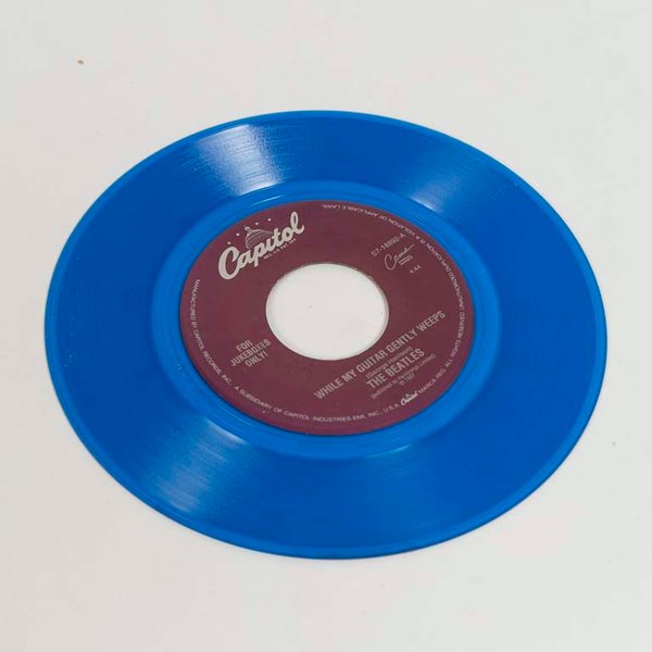 Disco Vinilo Single Capitol "While My Guitar Gently Weeps" Edición Coleccionista Azul USA - imagen 1