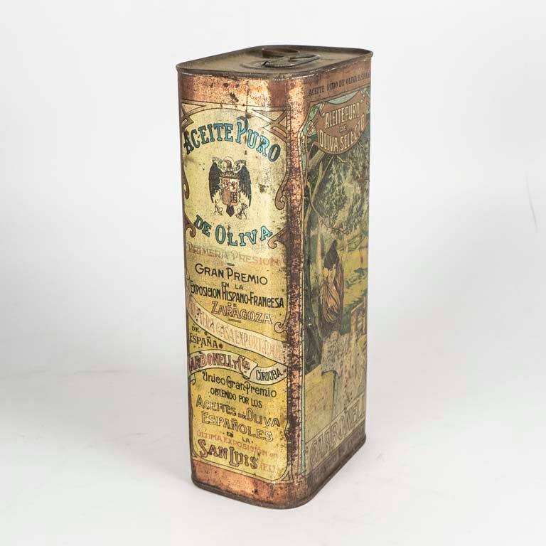Antigua lata de chapa litografiada de aceite de oliva Carbonell - imagen 2