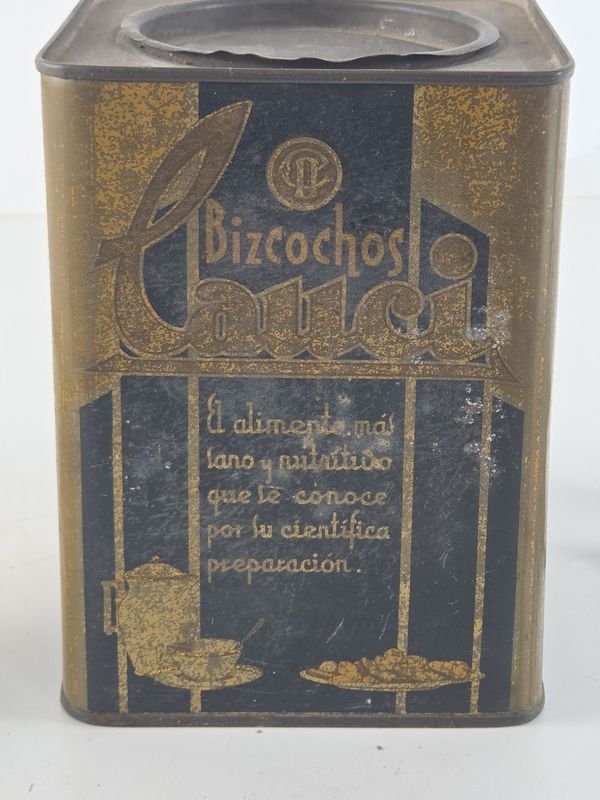 Antigua lata de bizcochos uruguaya con diseño litografiado - imagen 3