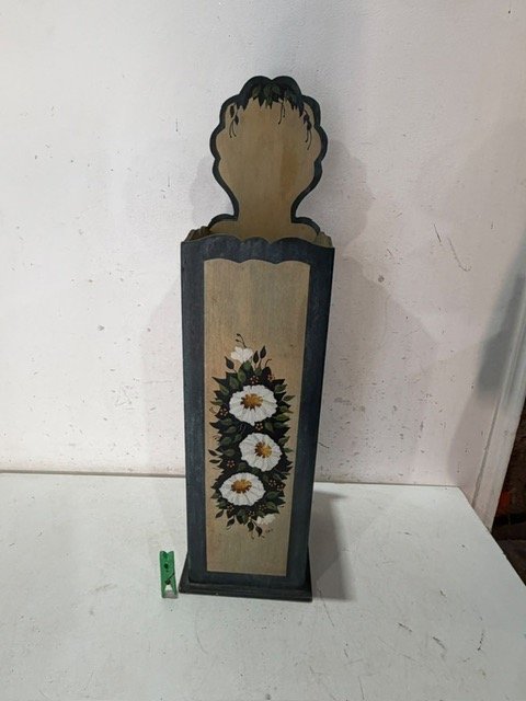 Paragüero de Madera con Flores Pintadas