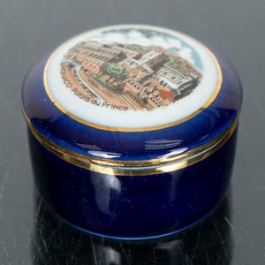 Alhajero de Porcelana Francesa Limoges con Paisaje - imagen 1