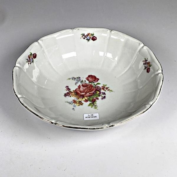 Centro de Loza Alemana con Decoración Floral - Diámetro 26 cm - imagen 1