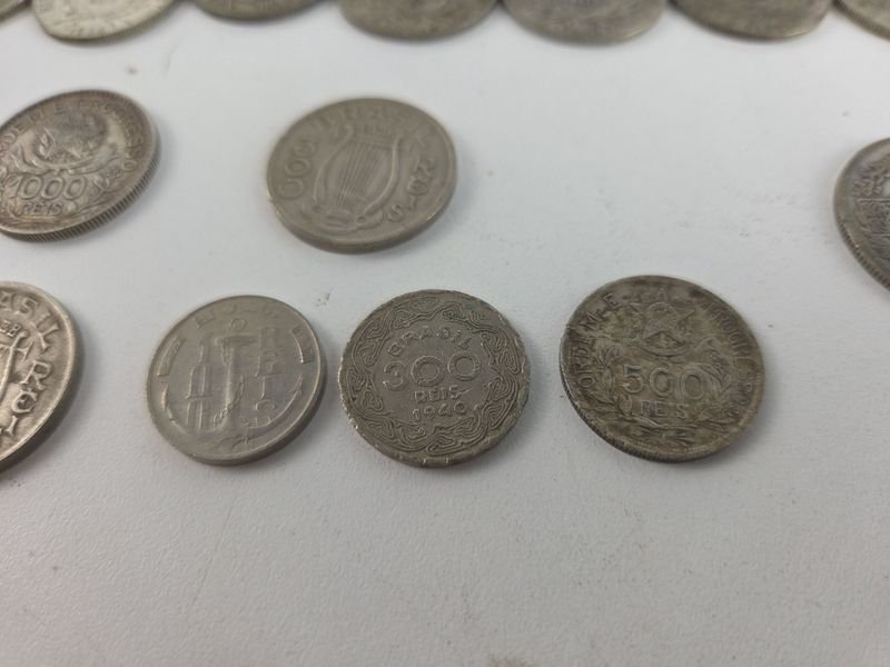 Colección de monedas brasileñas y lira siria en plata - imagen 7
