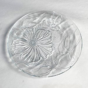 Seis Platos de Postre en Vidrio Hialino con Diseño Floral - imagen 2