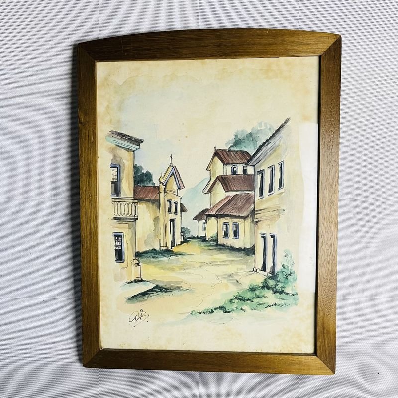Cuadros de arte acuarela y lápiz firmados - imagen 2