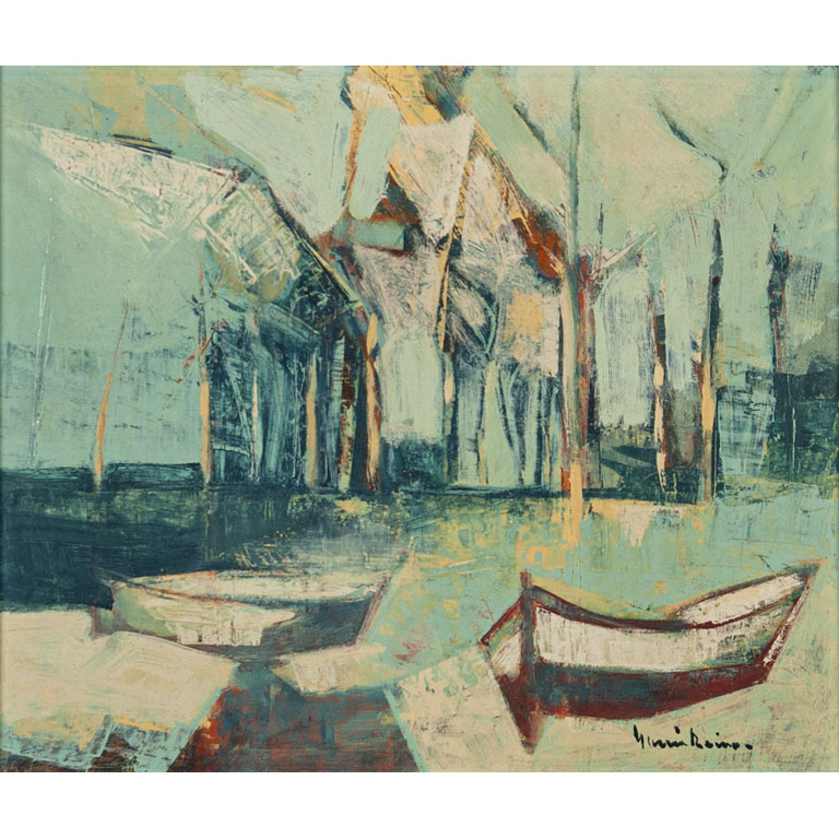 Lote siguiente: Óscar García Reino. Botes. Acrílico sobre fibra, 37 x 45 cm. Firmado abajo derecha