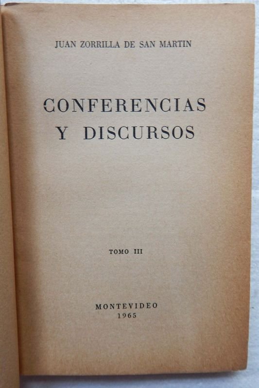Libro de Conferencias y Discursos de Juan Zorrilla De San Martín - imagen 2