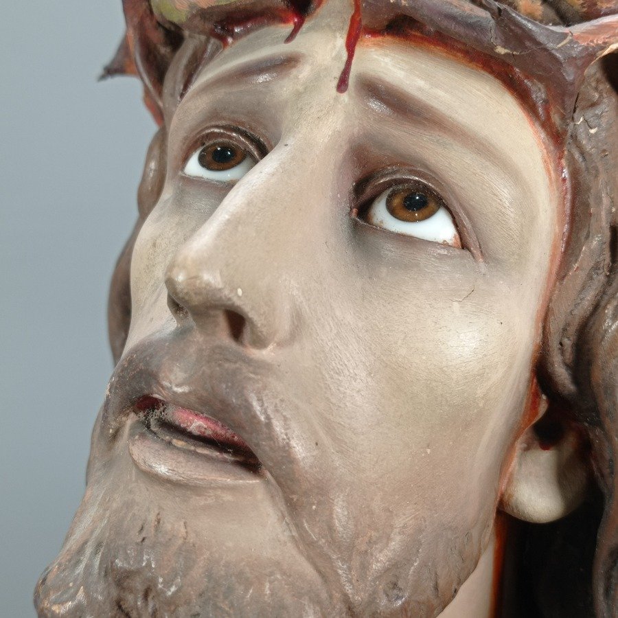 Figura de yeso representando el busto de Cristo - imagen 5