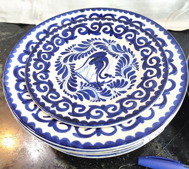 Platos de porcelana azul y blanco en loza ÁNFORA - imagen 2